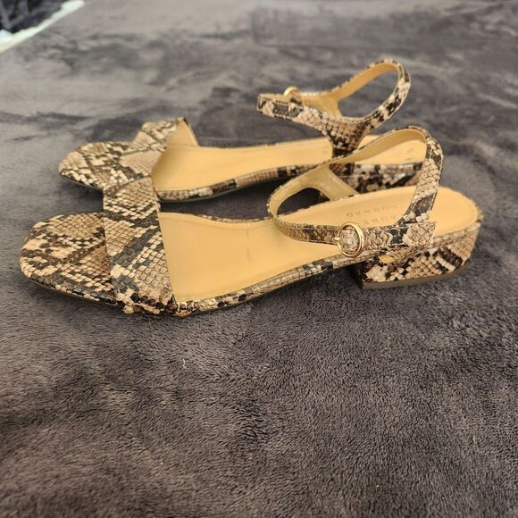 LC Lauren Conrad Women's Obsidian Block Heel Comfort Sandals Snake Print 9.5M - Picture 5 of 6